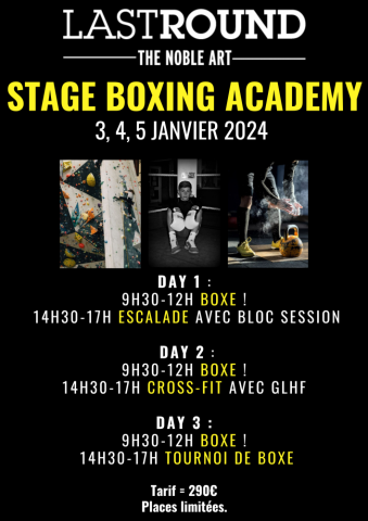 stage boxe ados cross fit escalade janvier 2024