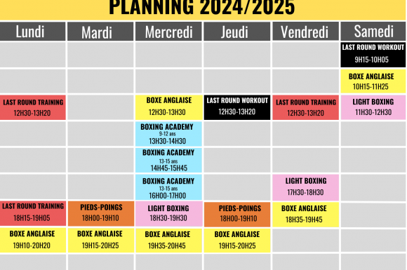 planning boxe septembre brinais